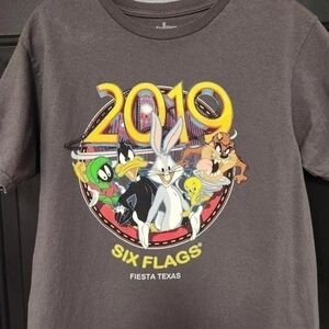 Six Flags Texas 2019 Looney Tunes Tee Shirt Youth XL Bugs‎ Bunny Tweety T…